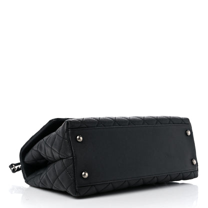 Chanel Caviar Lizard Embossed Quilted Small Coco Handle Flap Black 3 of 15