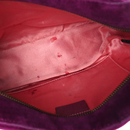 Gucci Velvet Matelasse Small GG Marmont Chain Shoulder Bag Fuchsia Violet Cyclamen 5 of 10
