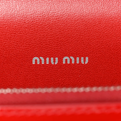Miu Miu Vernice Crystal Wallet On Chain Rosso 6 of 10