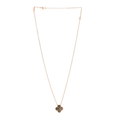 Van Cleef & Arpels 18K Rose Gold Gray Mother of Pearl Vintage Alhambra Pendant Necklace 3 of 6