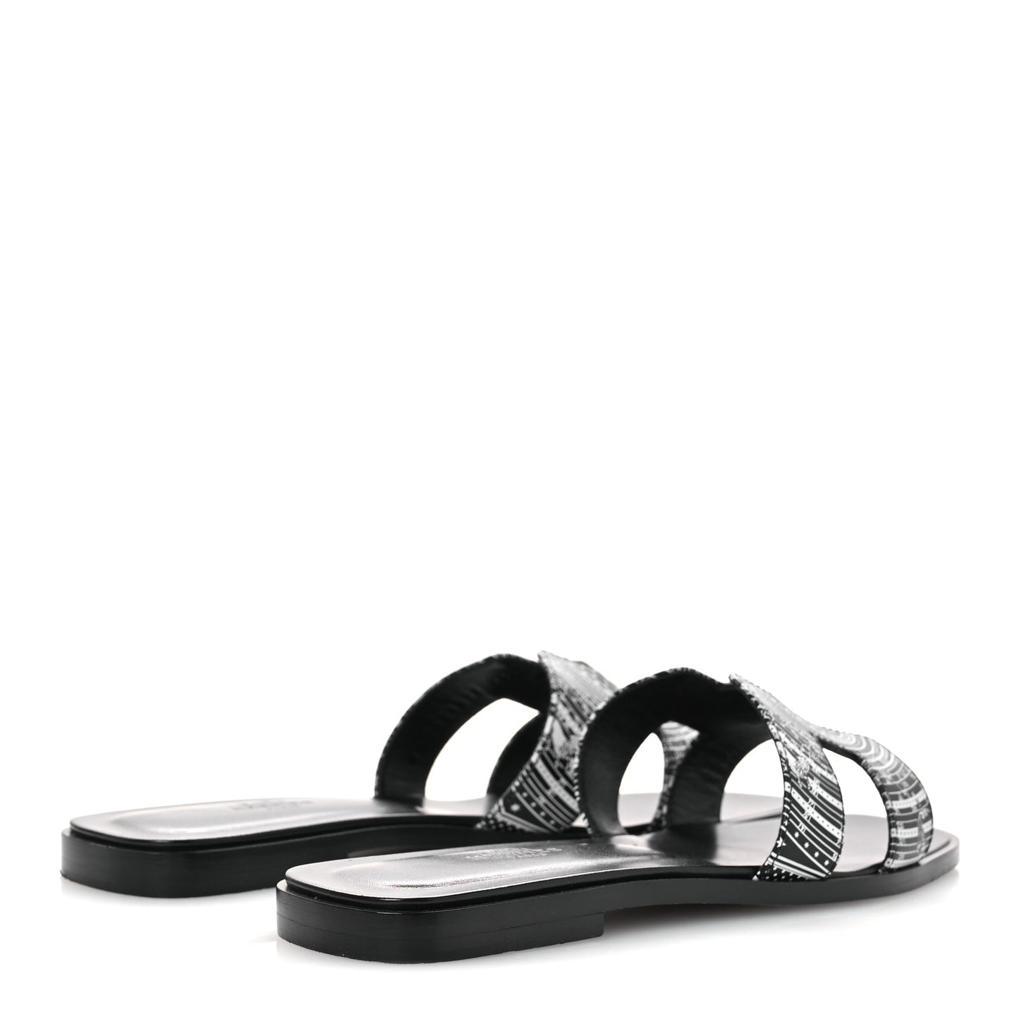 Calfskin Astrologie Bandana Oran Sandals 38 Black White