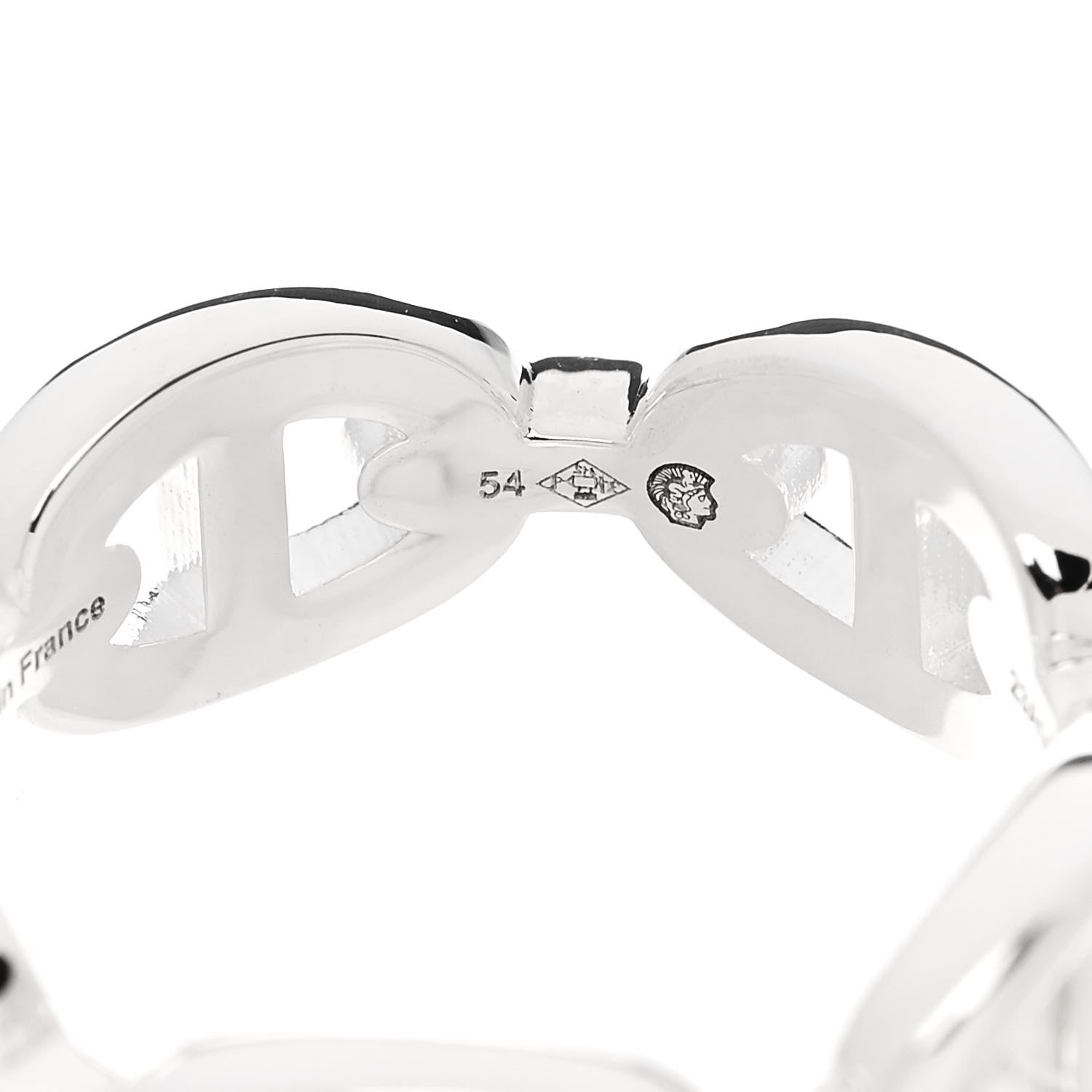 Hermes Sterling Silver PM Chaine d'Ancre Enchainee Band Ring 54 6.75 6 of 9