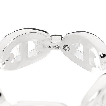 Hermes Sterling Silver PM Chaine d'Ancre Enchainee Band Ring 54 6.75 6 of 9