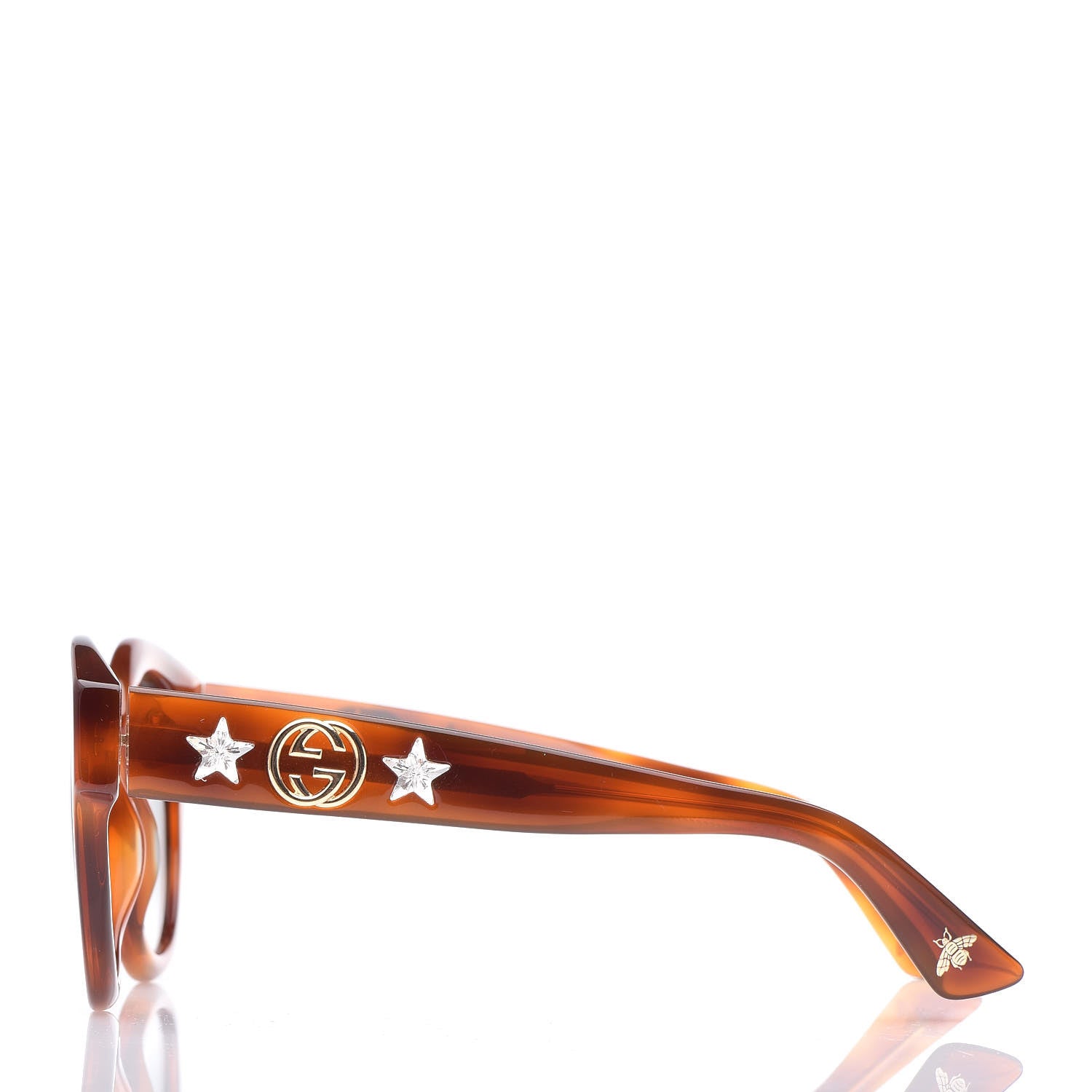 Gucci Round Frame GG Star Sunglasses GG0207S Tortoiseshell 3 of 9