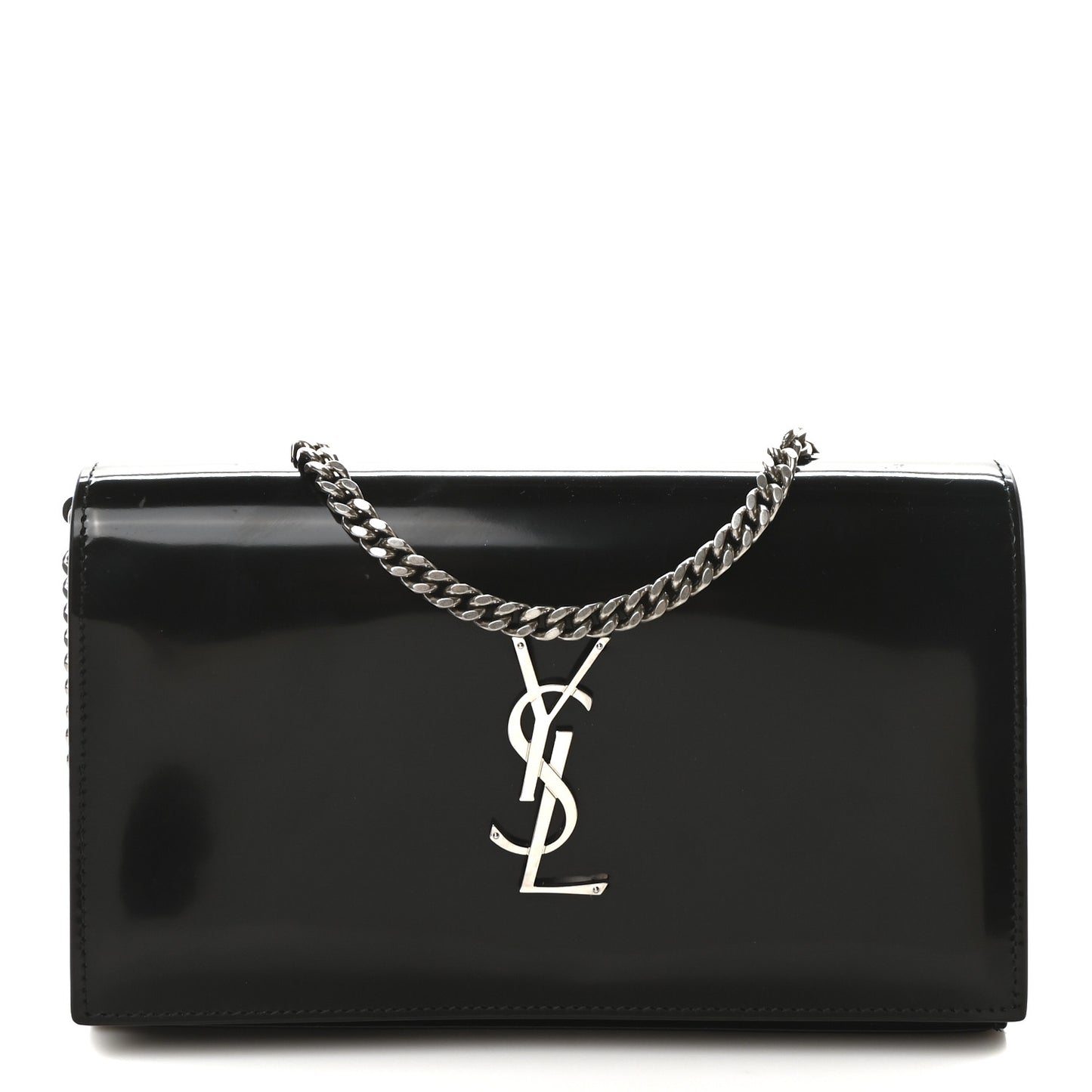 Patent Calfskin Monogram Kate Wallet On Chain Black