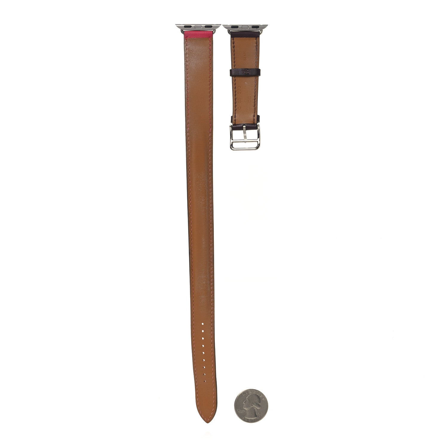 Hermes Swift 40mm Apple Watch Double Tour Band Bordeaux Rose Extreme Rose Azalee Bordeaux 2 of 9