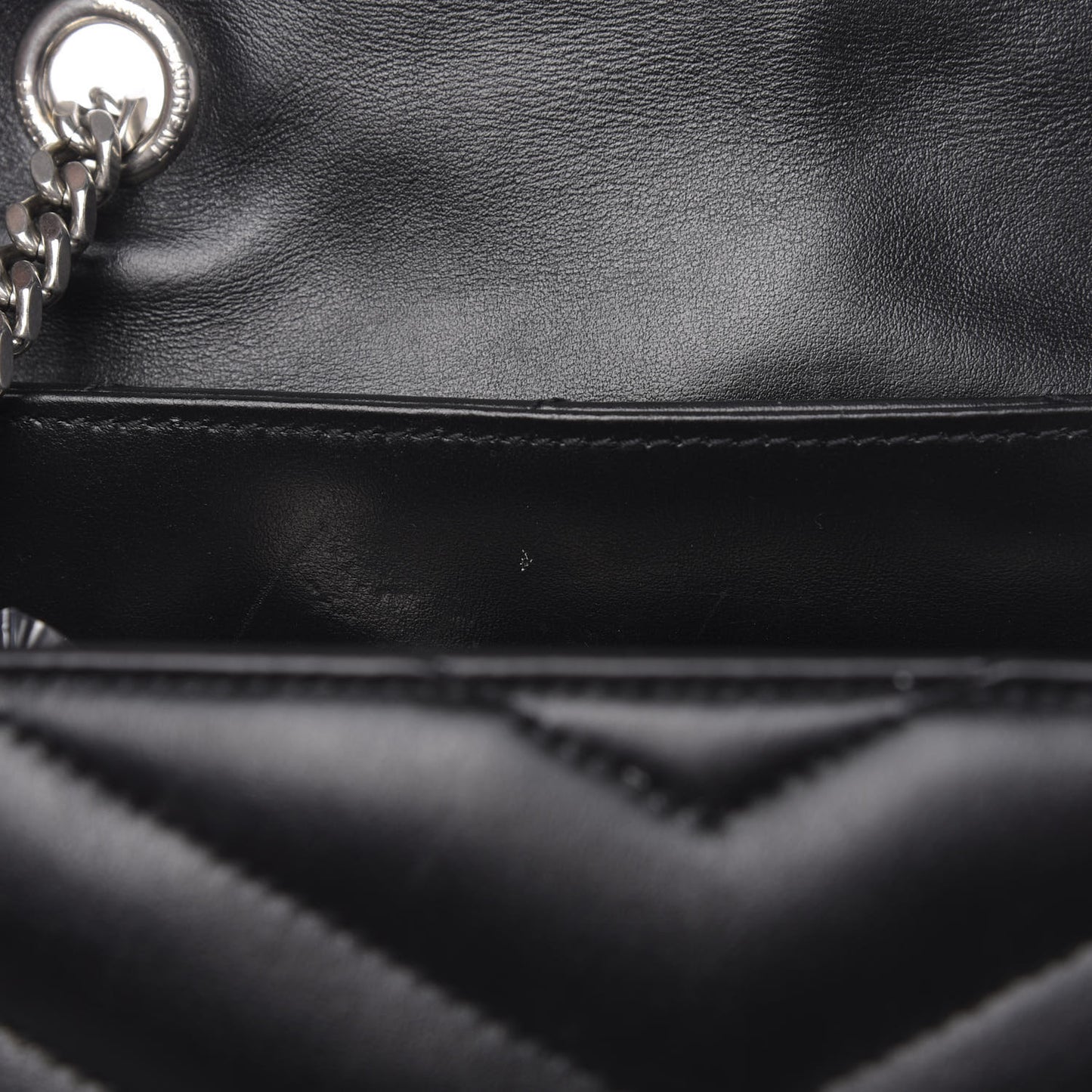 Calfskin Y Quilted Monogram Medium Loulou Chain Satchel Black