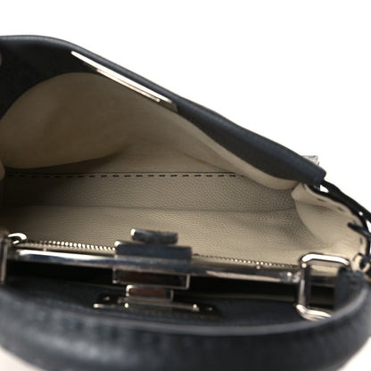 Fendi Cuoio Romano Selleria Bi-Color Medium Peekaboo Iconic Satchel Asfalto Latte 5 of 9