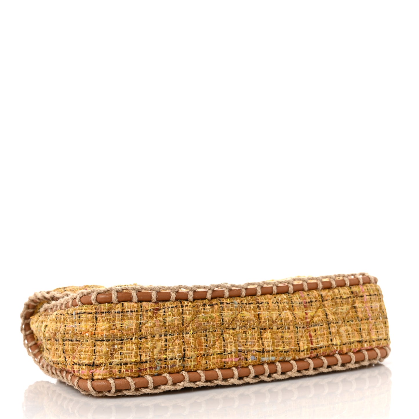 Metallic Tweed Medium Single Flap Light Yellow