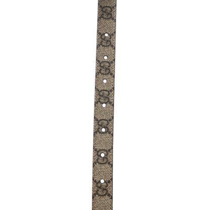 Gucci Calfskin GG Supreme Monogram Double G Reversible 20mm Belt 105 42 Beige Brown 7 of 8