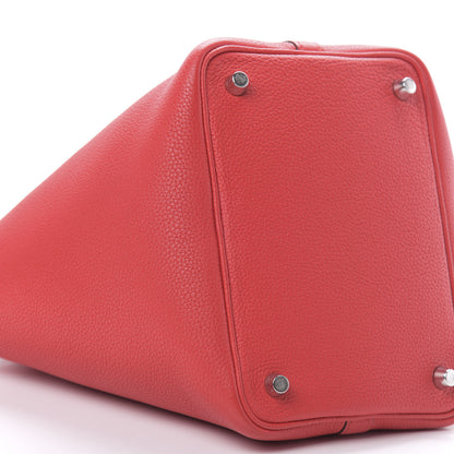 Hermes Taurillon Maurice Picotin Lock 18 PM Rouge de Coeur 9 of 12