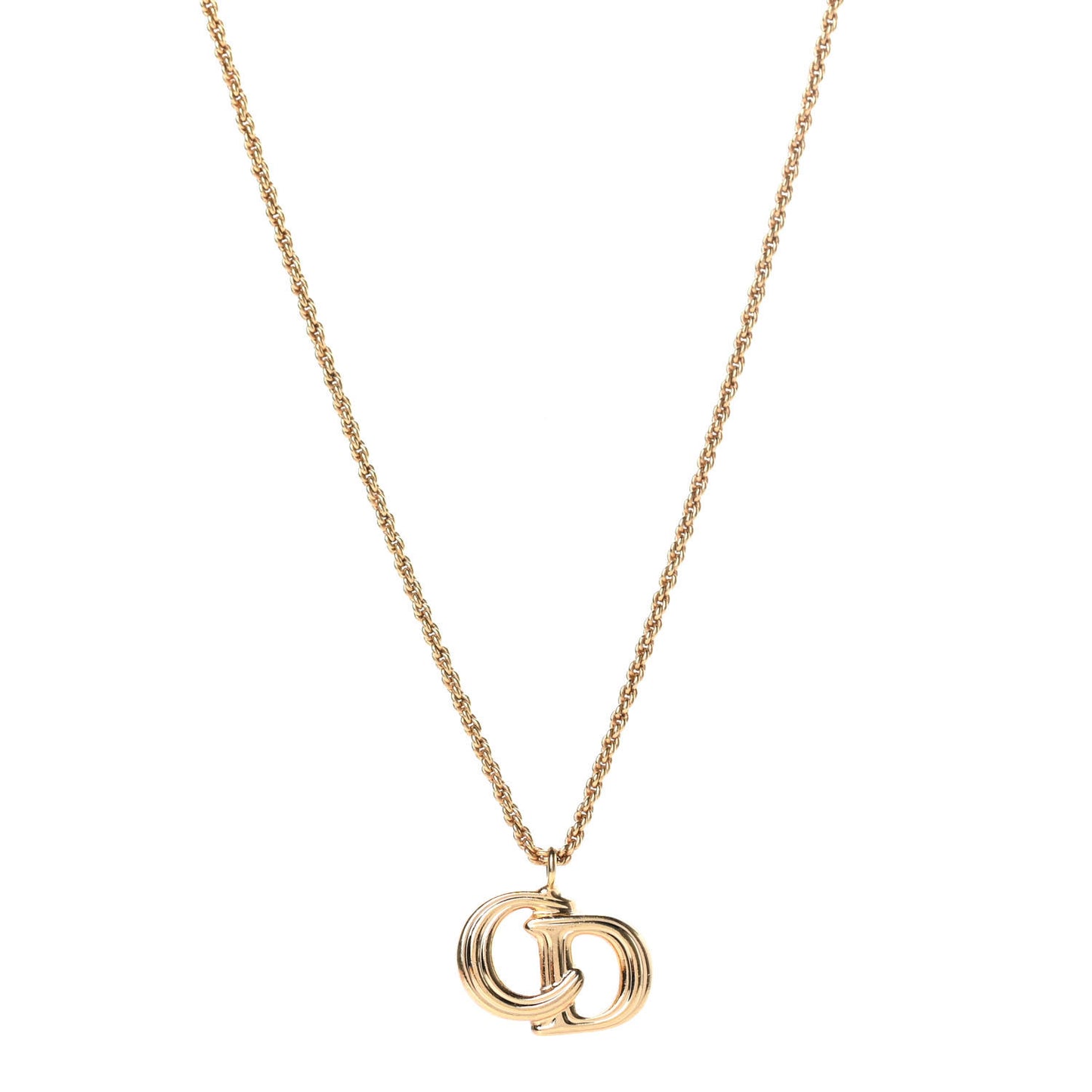 Metal CD Logo Necklace Gold