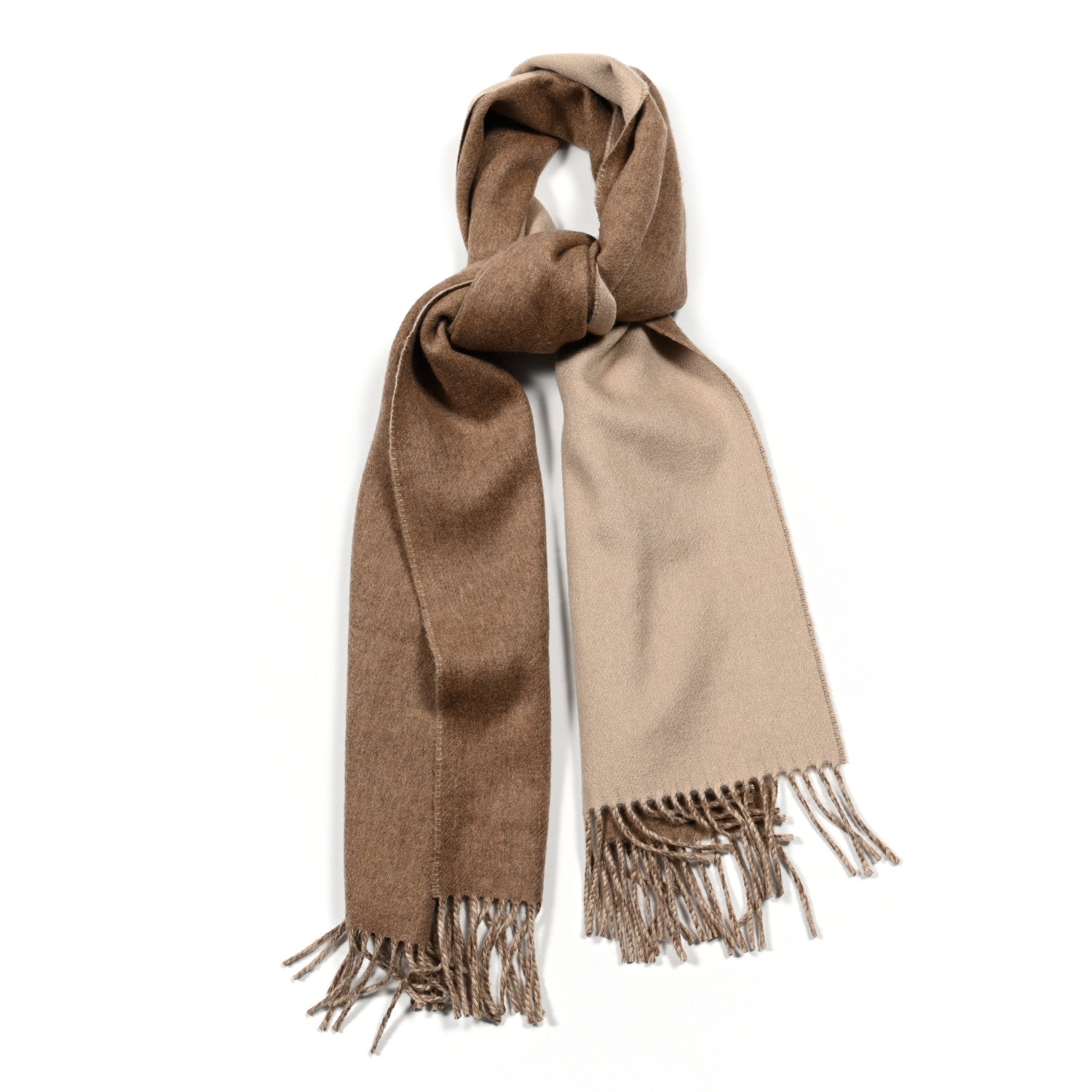 Hermes Cashmere Recto Verso Muffler Marron Glace Craie 1 of 4