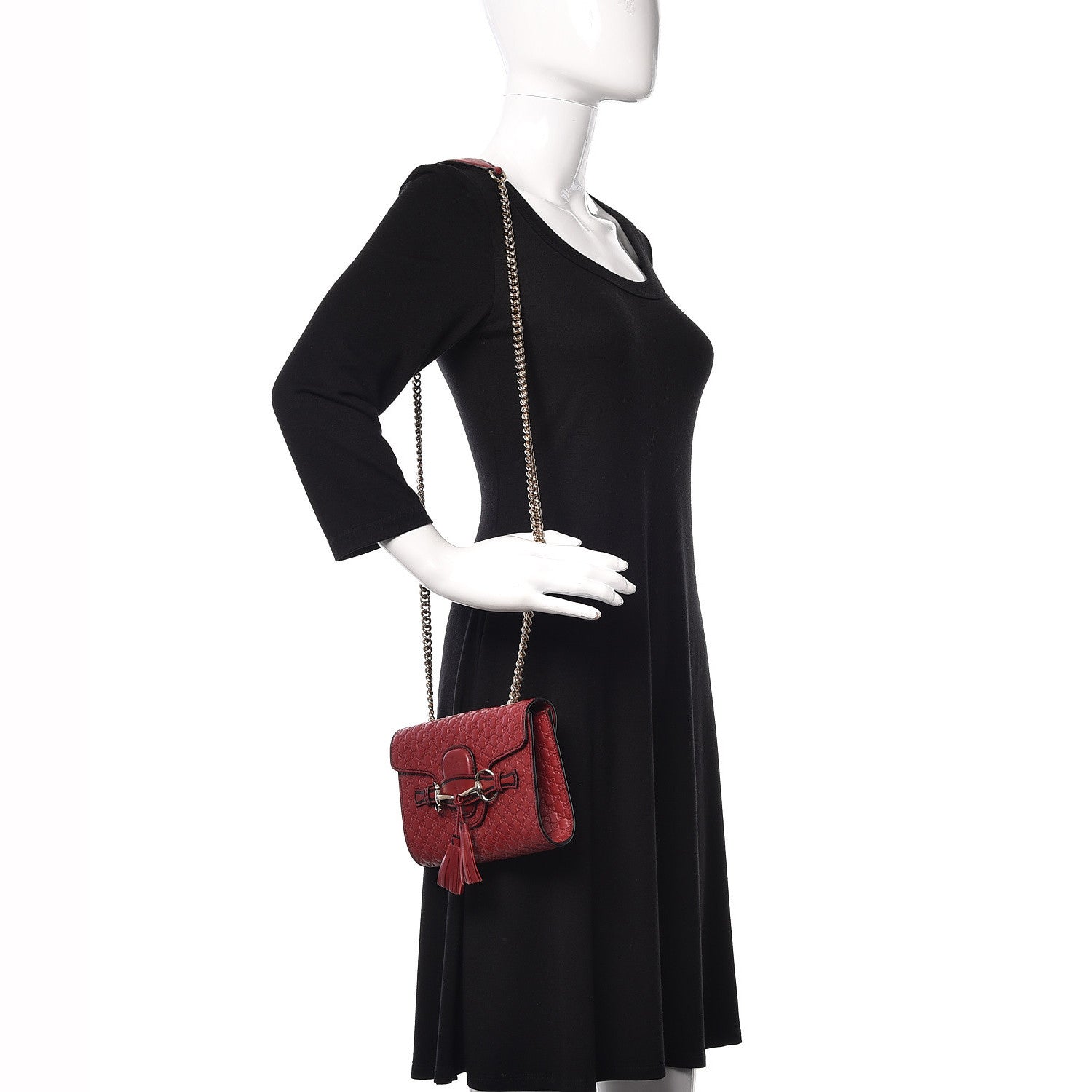 Gucci Soft Microguccissima Mini Emily Chain Shoulder Bag Rosso 2 of 11