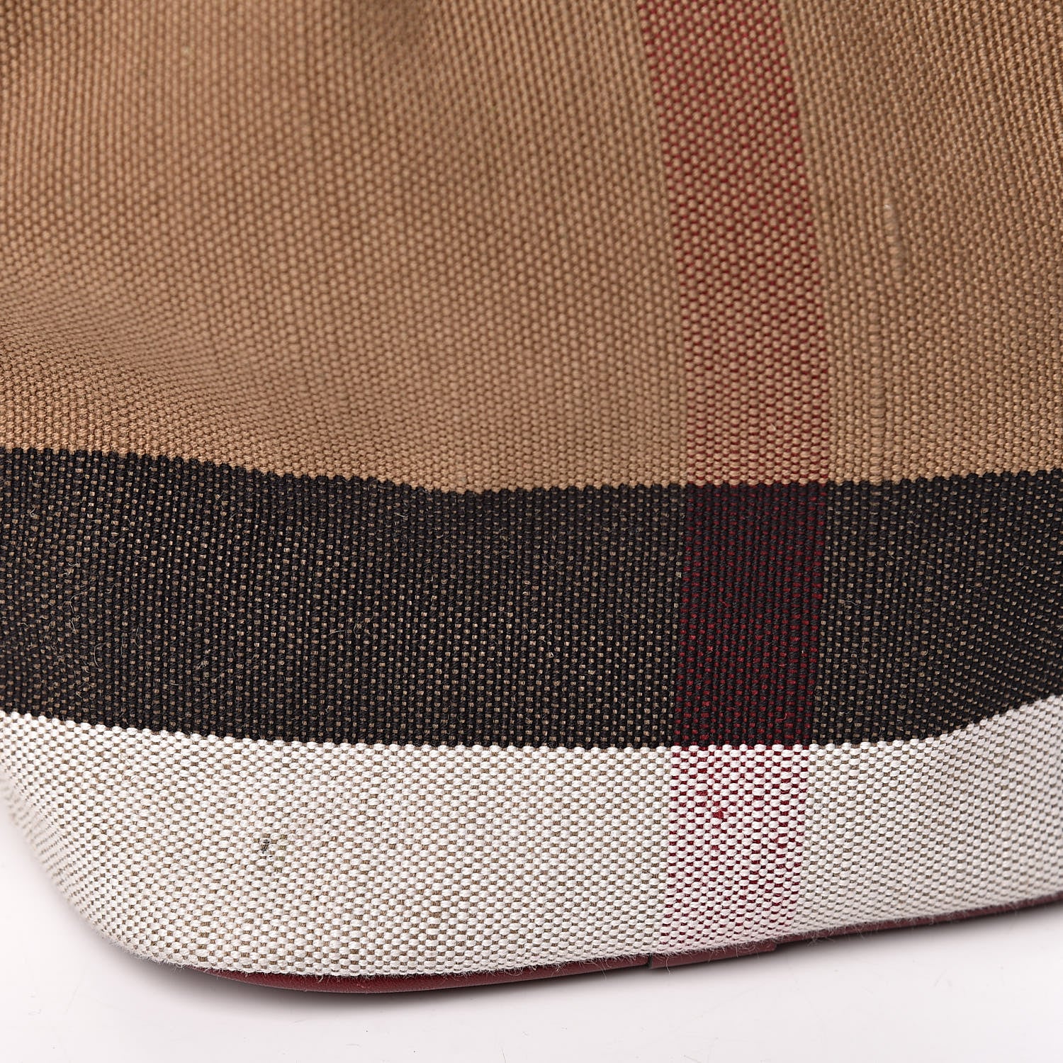 Burberry Canvas Mega Check Mini Ashby Tassel Crossbody Burgundy Red 11 of 15