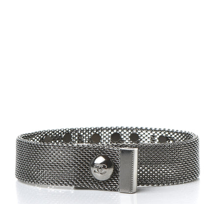 Chanel Metal Mesh Logo Bracelet Silver 3 of 5