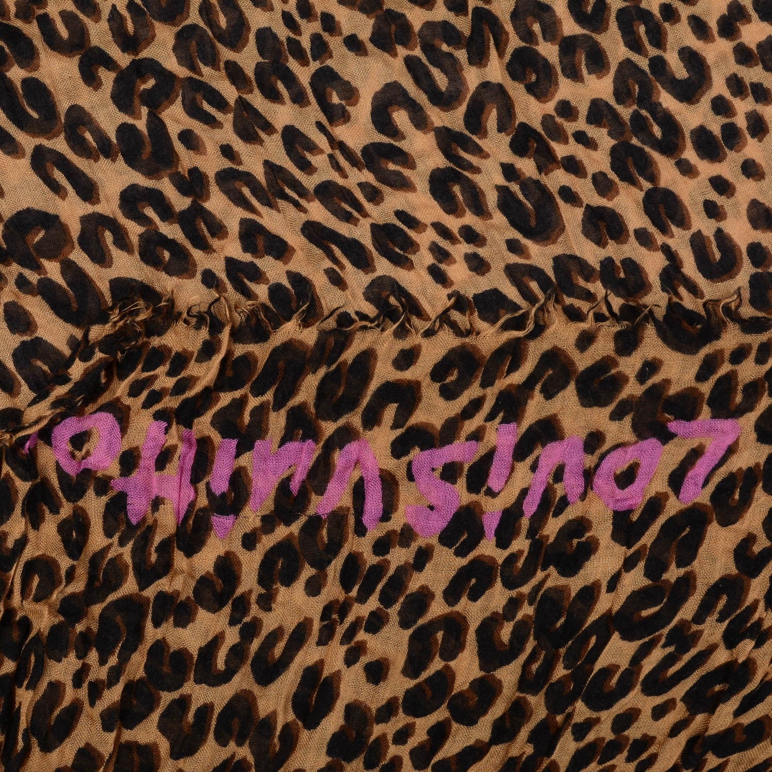 Louis Vuitton Cashmere Silk Leopard Stole Brown 5 of 7