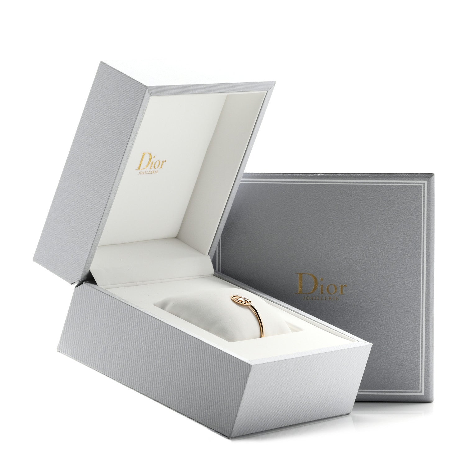 Christian Dior 18K Yellow Gold Diamond Mother of Pearl Rose Des Vents Cuff Bracelet 4 of 4