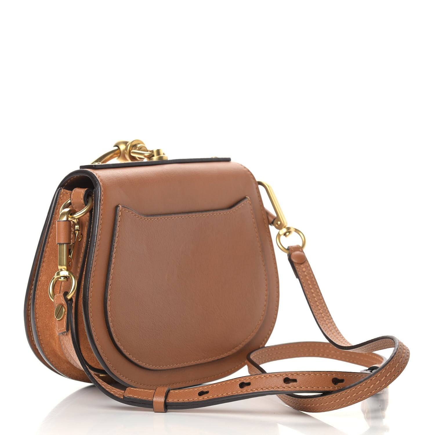 Chloe Calfskin Suede Small Nile Bracelet Bag Caramel 2 of 10