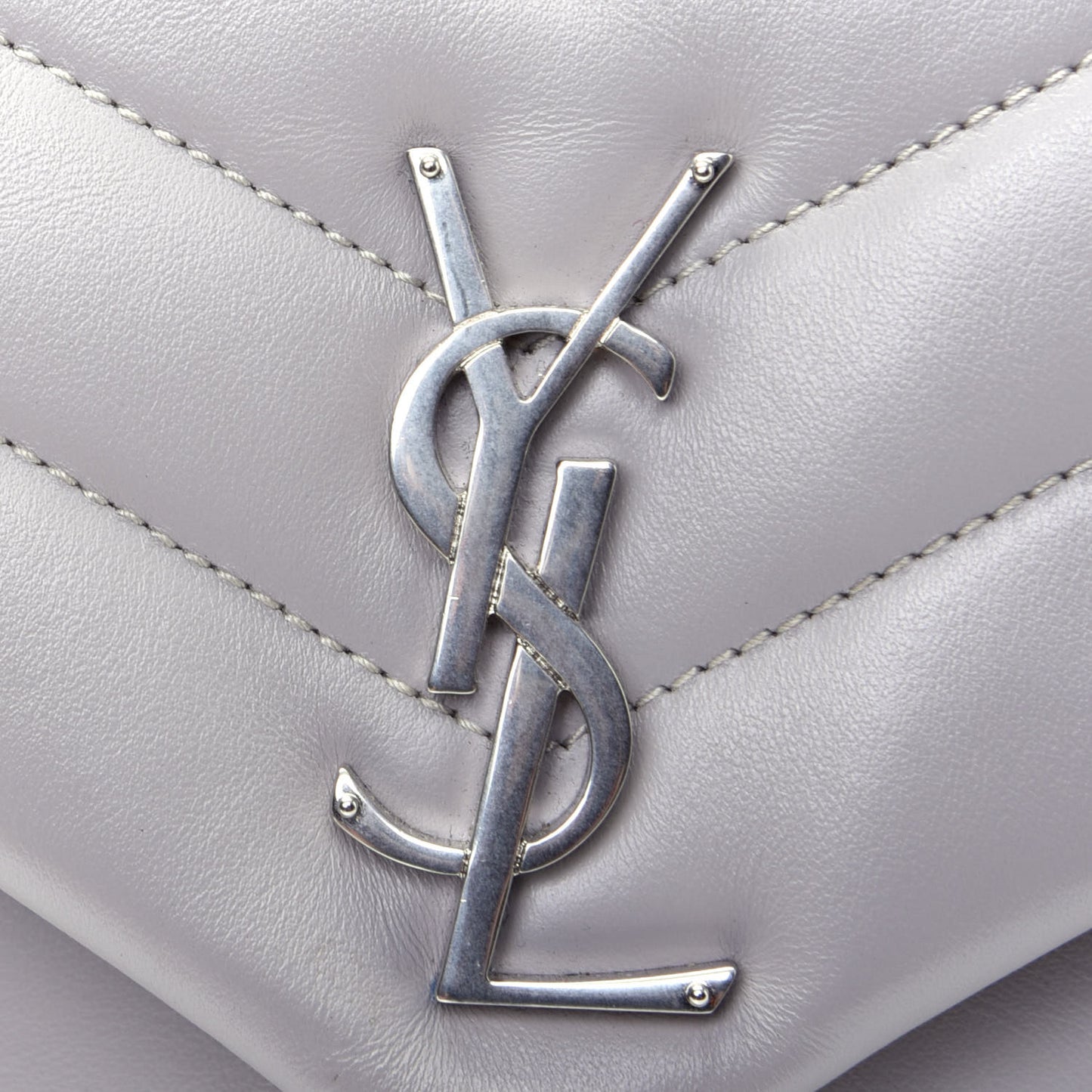 Calfskin Y Quilted Monogram Small Loulou Chain Satchel Granite
