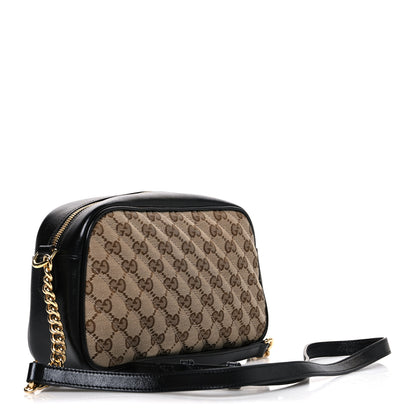 Gucci Monogram Matelasse Diagonal Small GG Marmont Chain Shoulder Bag Beige Black 3 of 11
