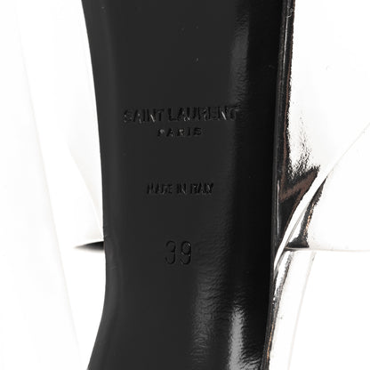 Saint Laurent Metallic Patent Jodie 95 Platform Sandals 39 Silver 7 of 10