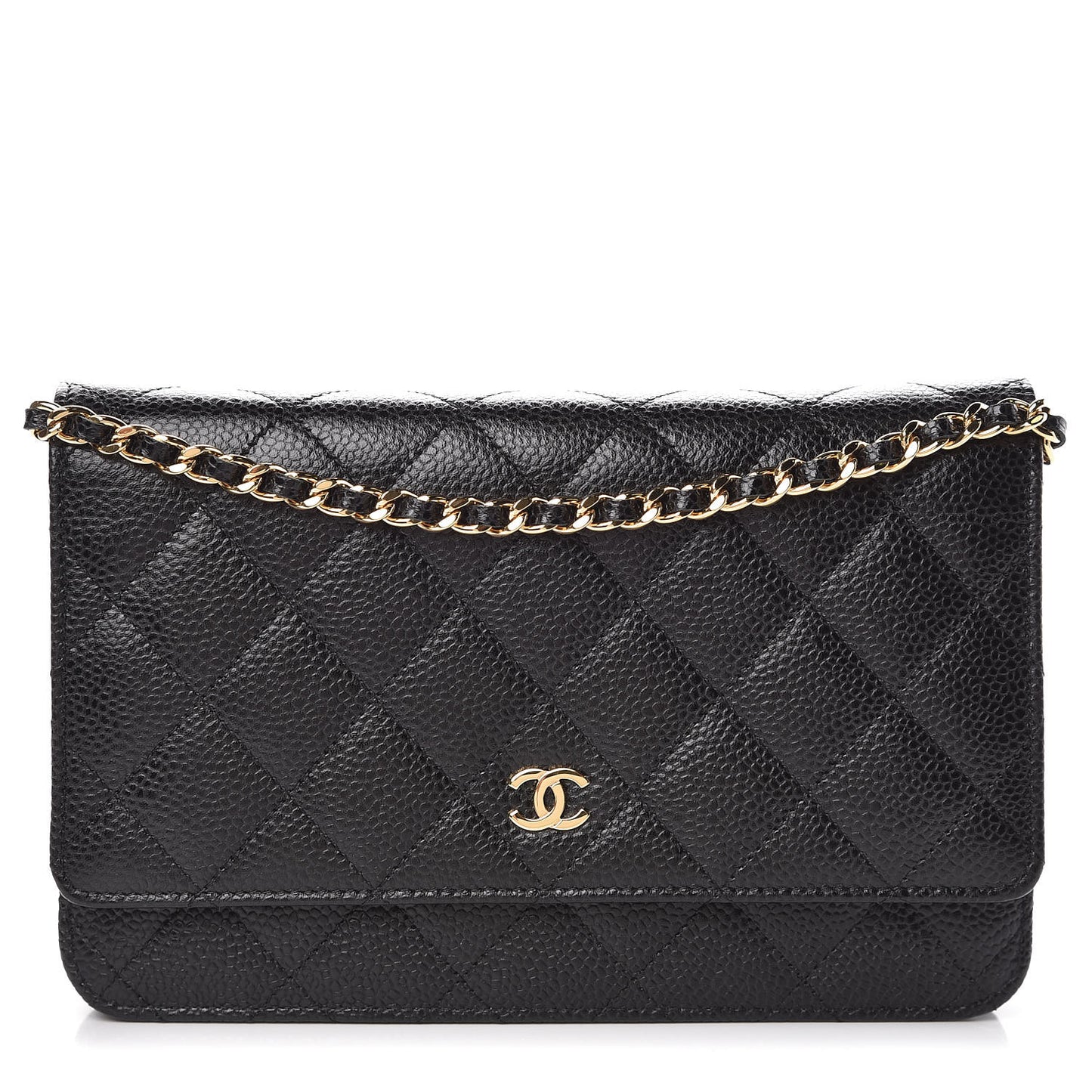Caviar Quilted Wallet On Chain WOC Black