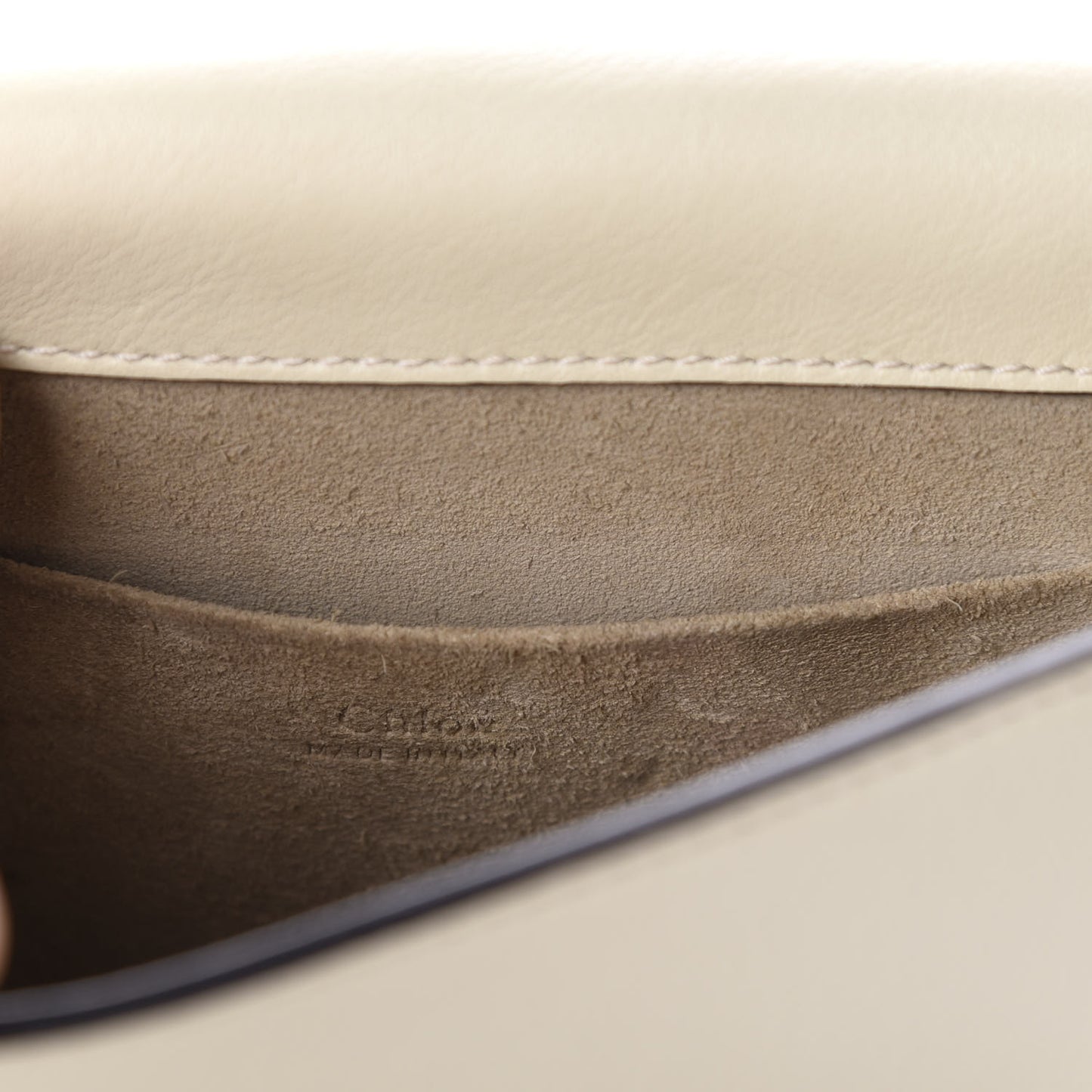 Calfskin Suede Small Nile Bracelet Bag Off White