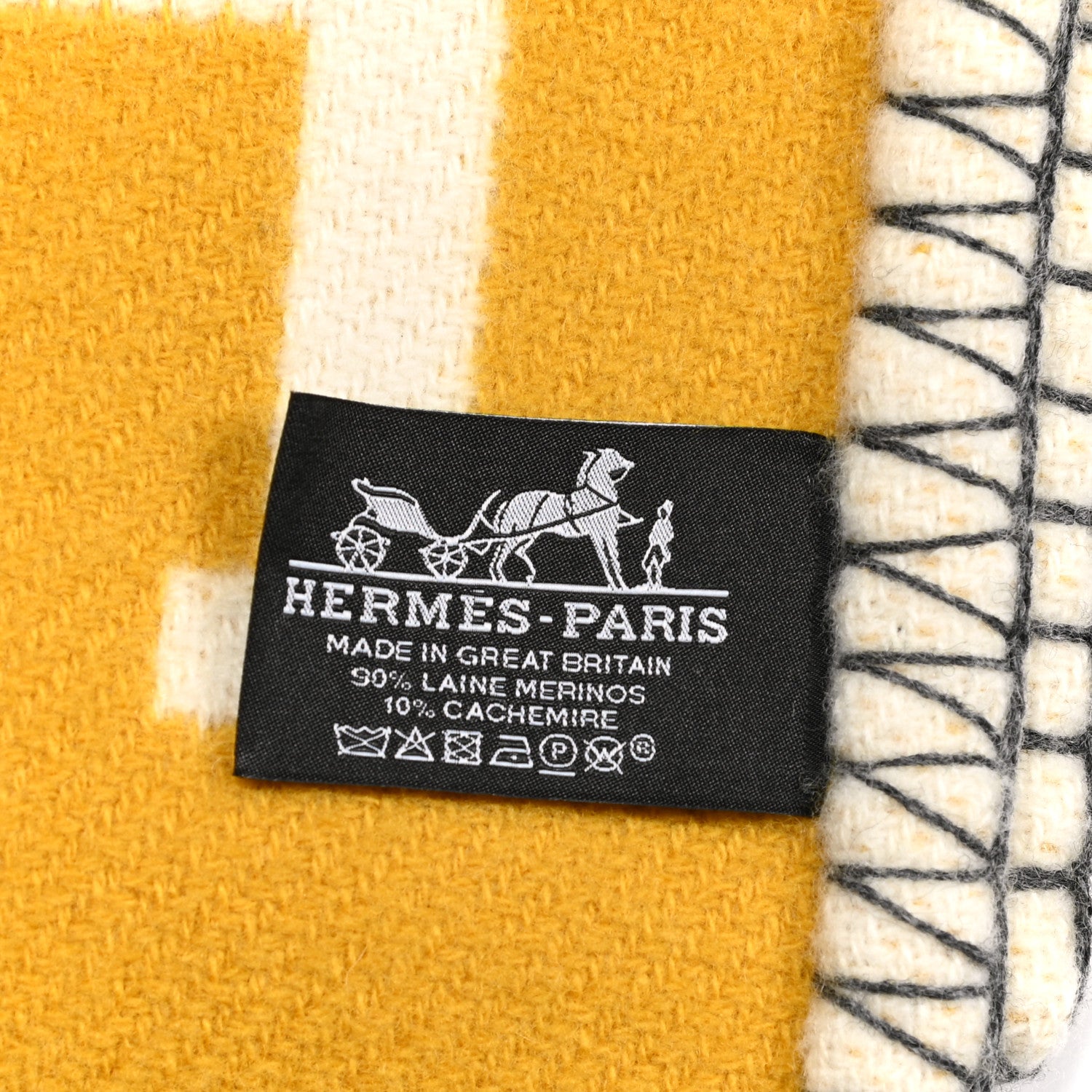Hermes Wool Cashmere Avalon III Blanket Gris Soleil 3 of 3