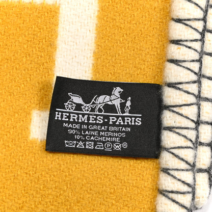Hermes Wool Cashmere Avalon III Blanket Gris Soleil 3 of 3