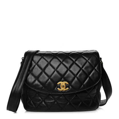Chanel Lambskin Quilted CC Flap Shoulder Bag Black 1 of 10