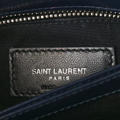 Saint Laurent Calfskin Y Quilted Monogram Toy Loulou Crossbody Bag Medium Blue 6 of 10