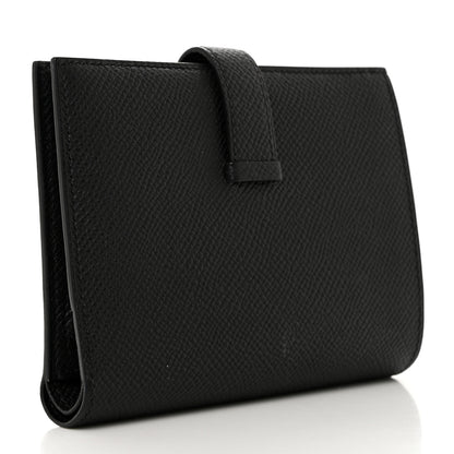 Hermes Epsom Bearn Compact Wallet Black 3 of 8