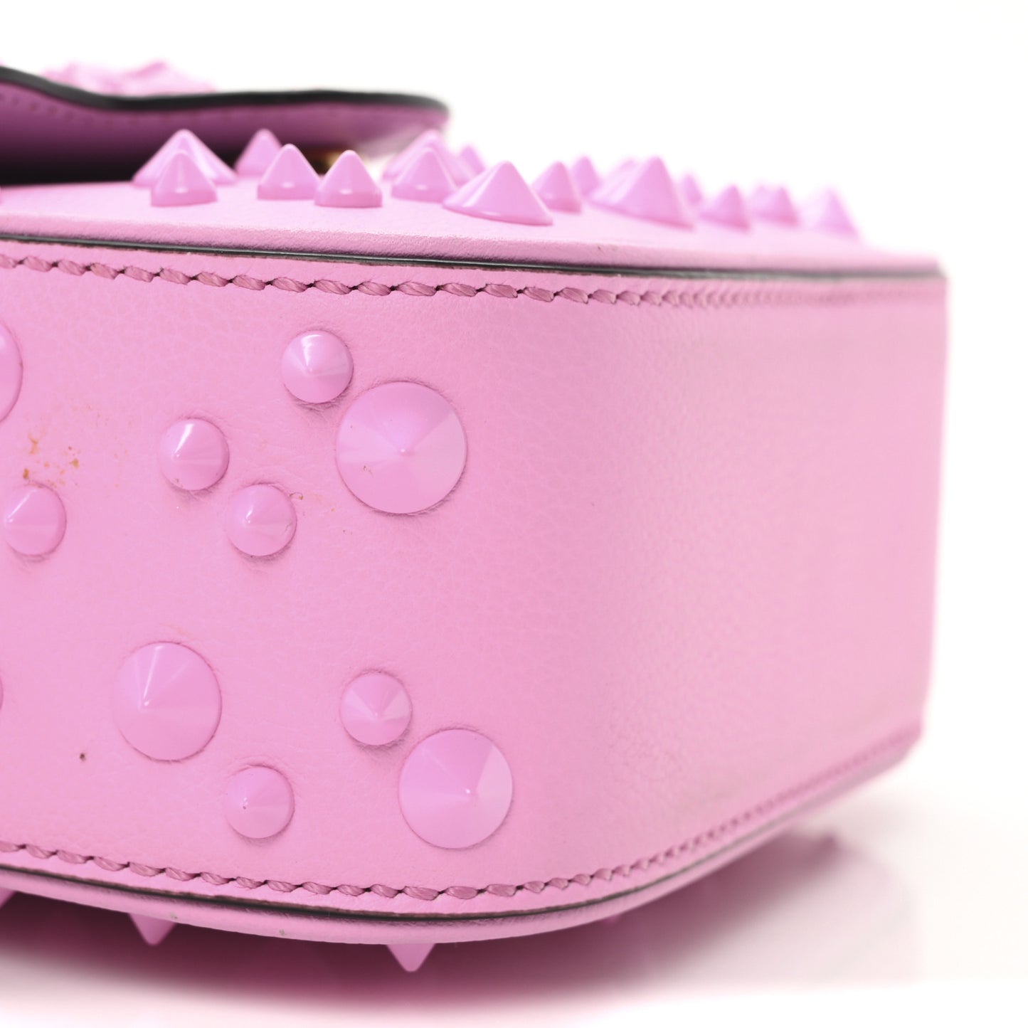 Grained Calfskin Spiked Micro La Medusa Bag Pink Paradise