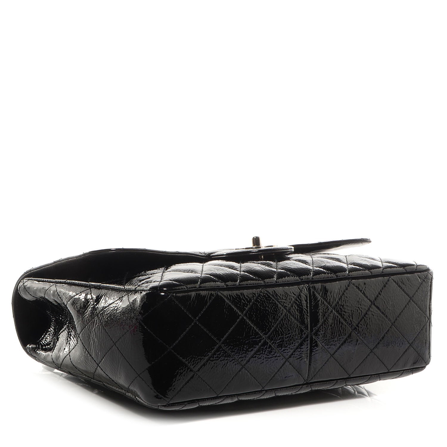 Chanel Distressed Patent Jumbo Single Flap Black 5 of 9