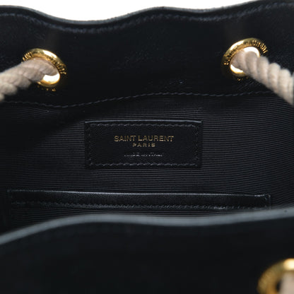Saint Laurent Suede Studded Small Seau Bucket Bag Black 6 of 6