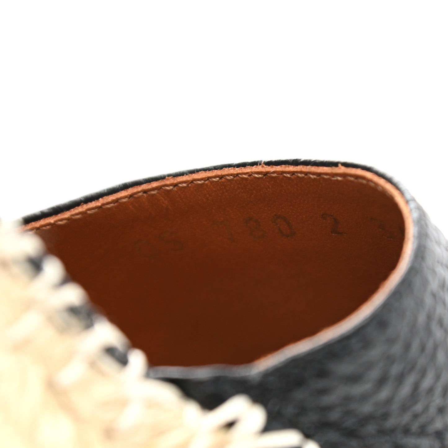 Grained Calfskin Rockstud Ankle Wrap Espadrille 15/85mm Wedges 35 Black Light Cuir