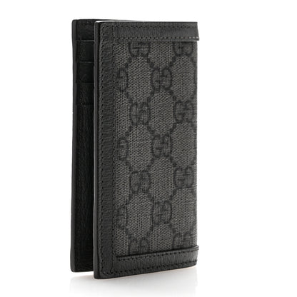 Gucci GG Supreme Monogram Textured Dollar Calfskin Ophidia Card Case Grey Black Graphite Grey 3 of 9
