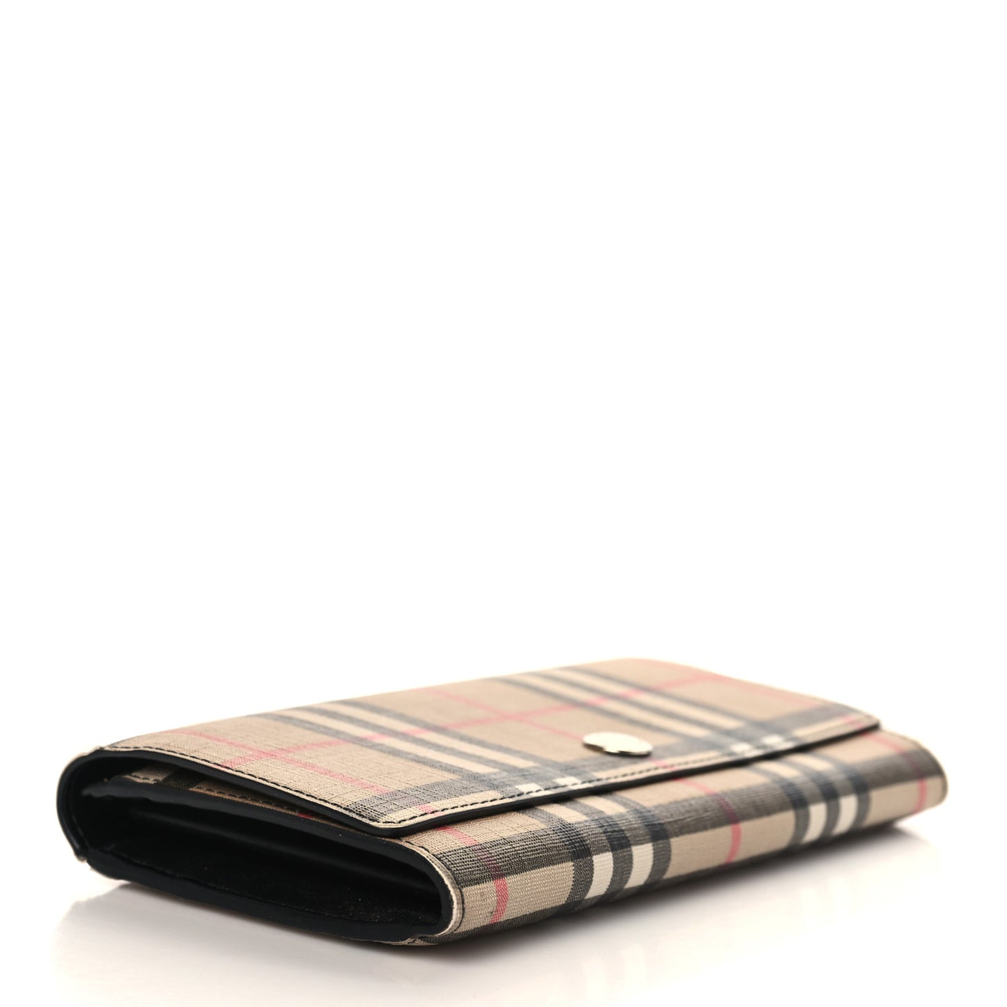 E-Canvas Vintage Check Continental Wallet Archive Beige