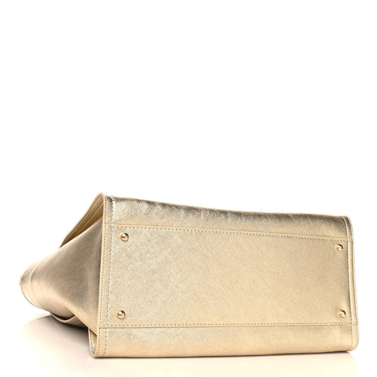 Metallic Calfskin Medium Deauville Tote Gold