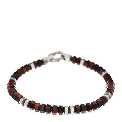 David Yurman Sterling Silver Red Tiger's Eye 6mm Hex Bead Bracelet 1 of 4