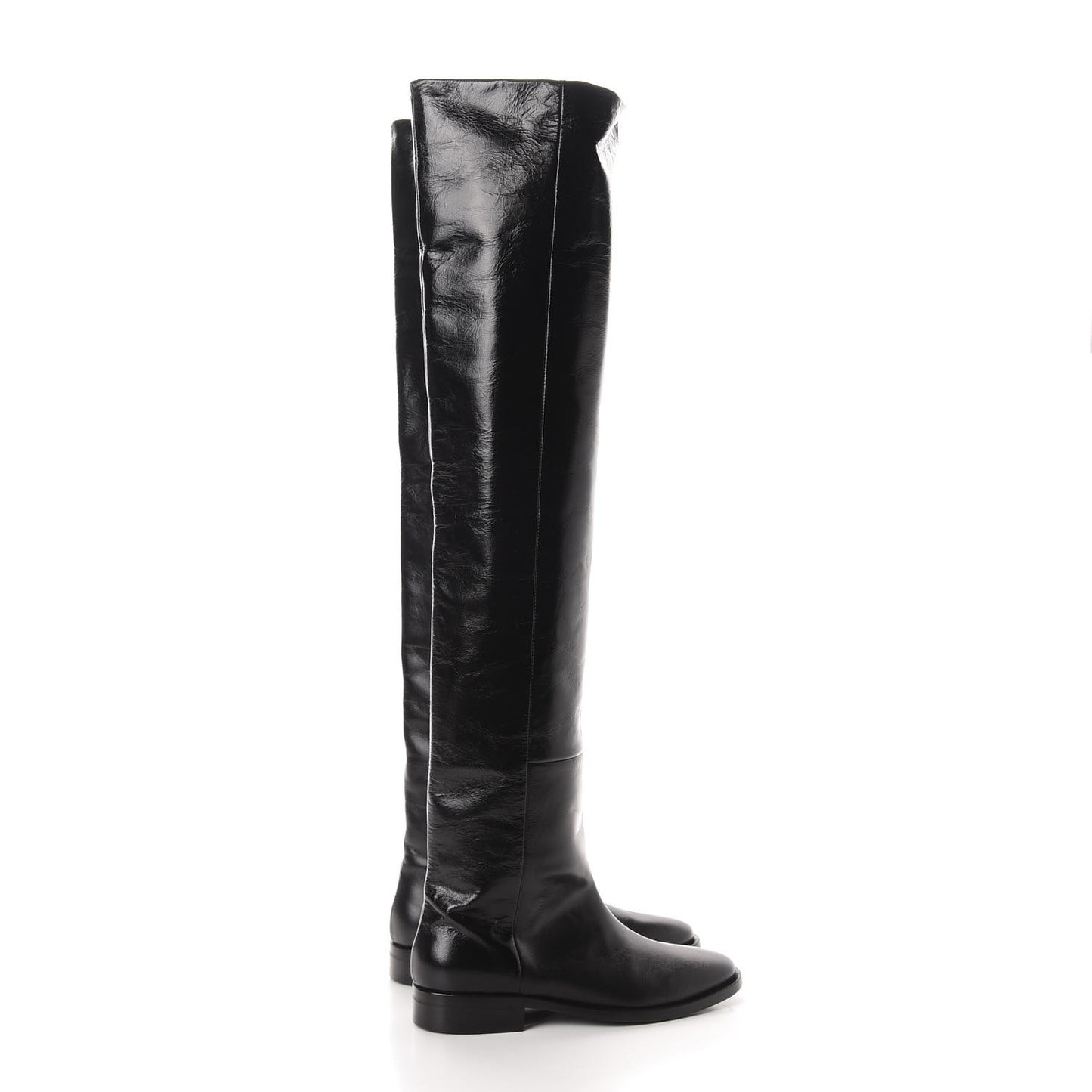 Calfskin Thigh High Boots 35 Black
