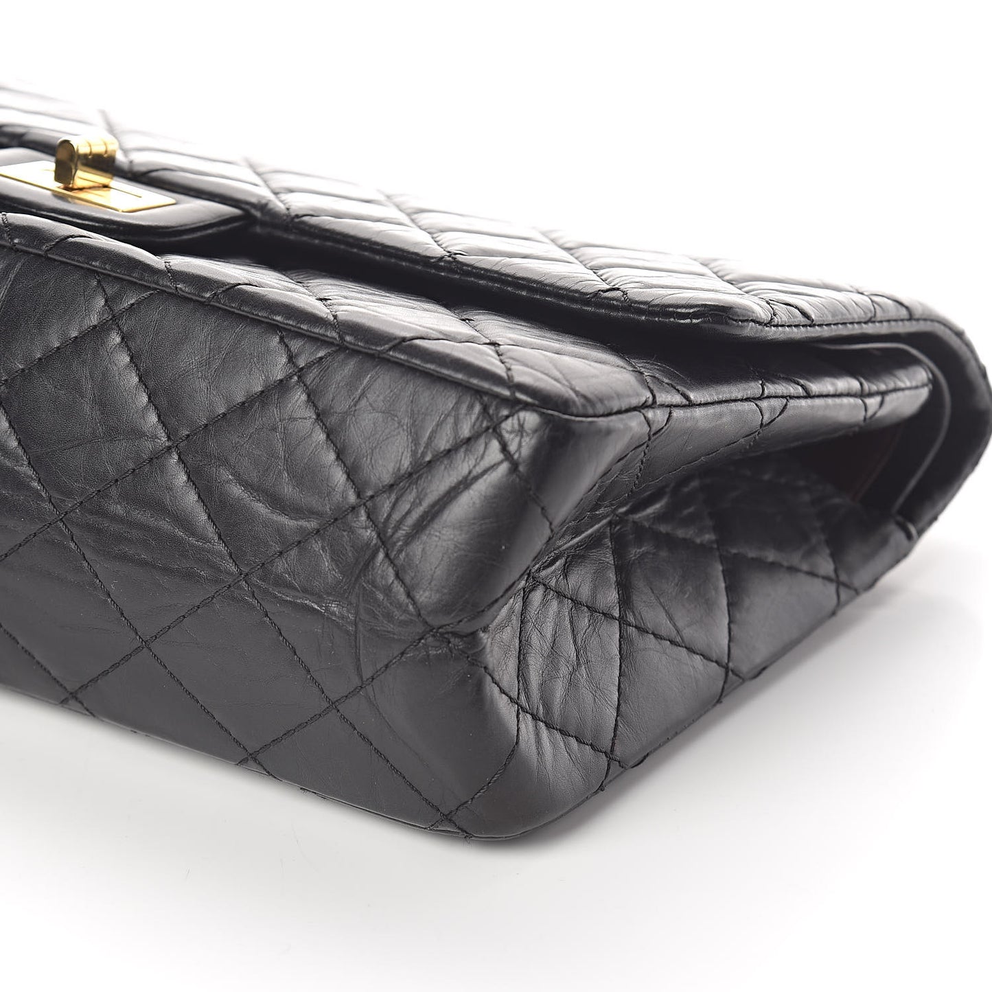 Aged Calfskin Quilted 2.55 Reissue 226 Flap Black