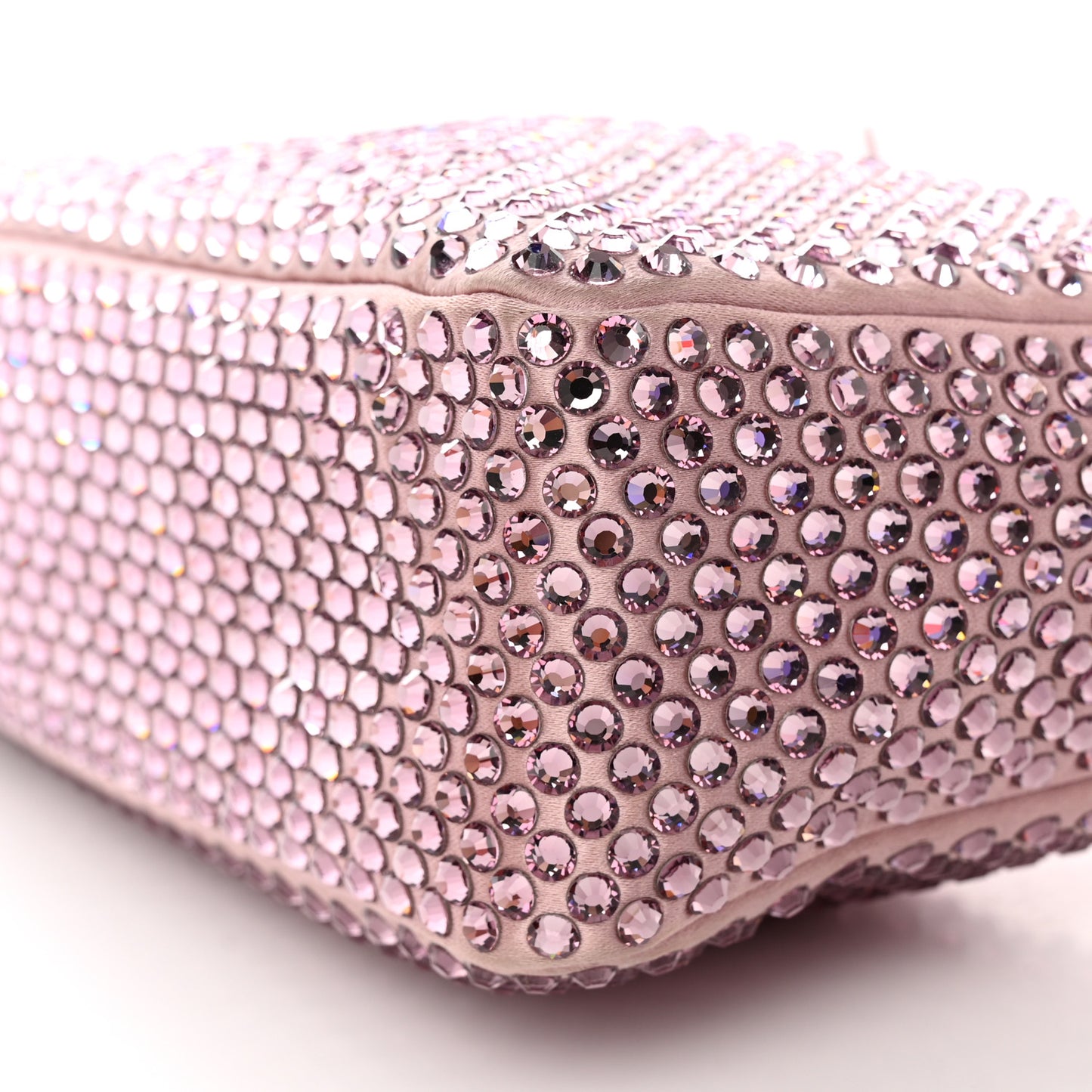 Satin Crystal Mini Re-Edition 2000 Bag Alabastro