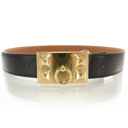 Hermes Collier De Chien Reversible Belt 80 Black Gold 1 of 4