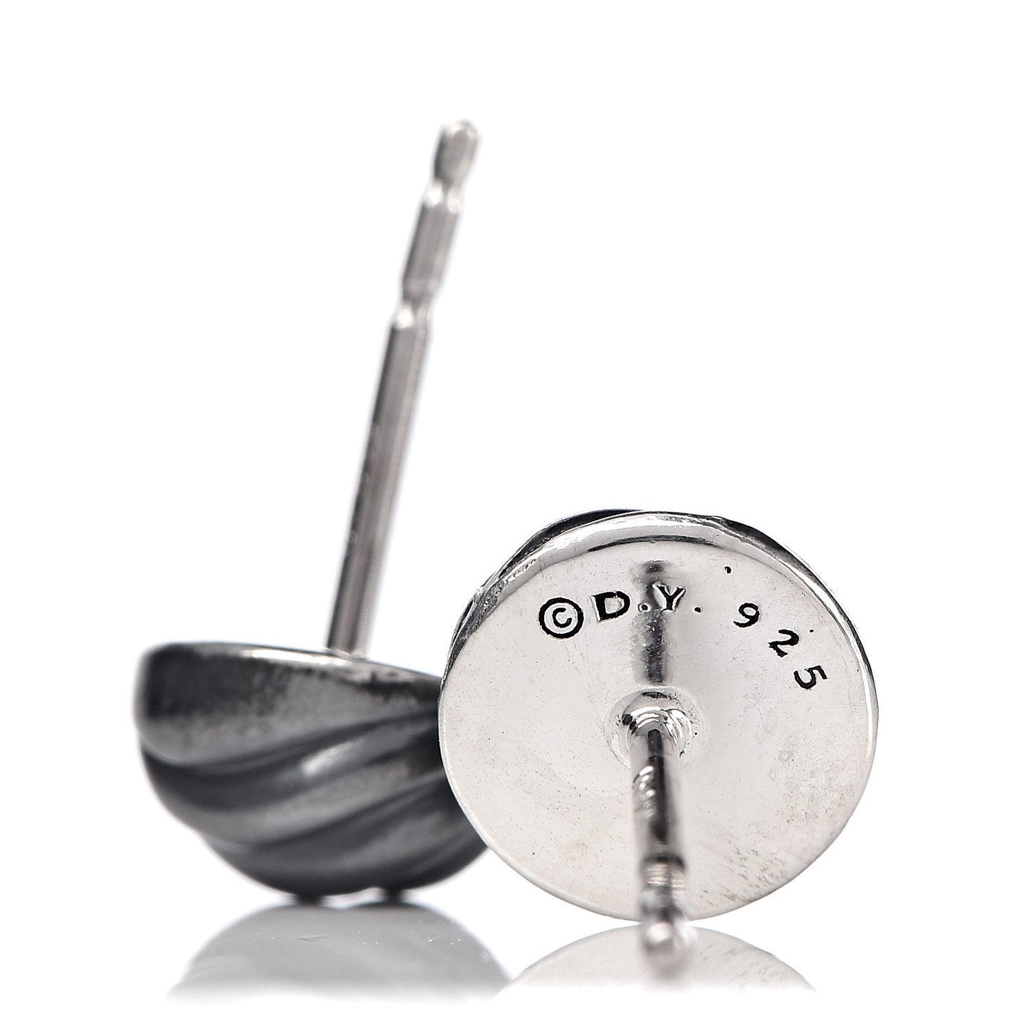 Sterling Silver 8mm Sculpted Cable Stud Earrings