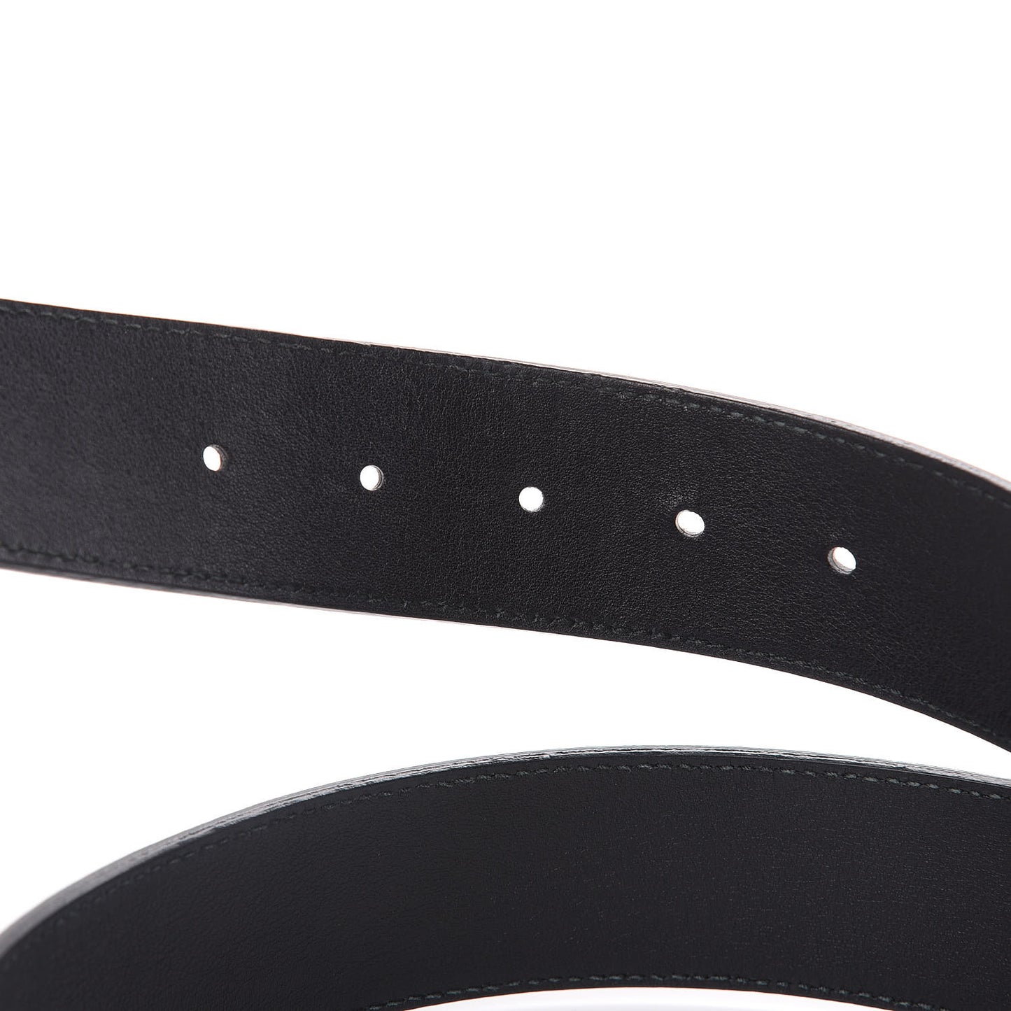 Textured Dollar Calfskin Nickel Double G 40mm Belt 95 38 Black