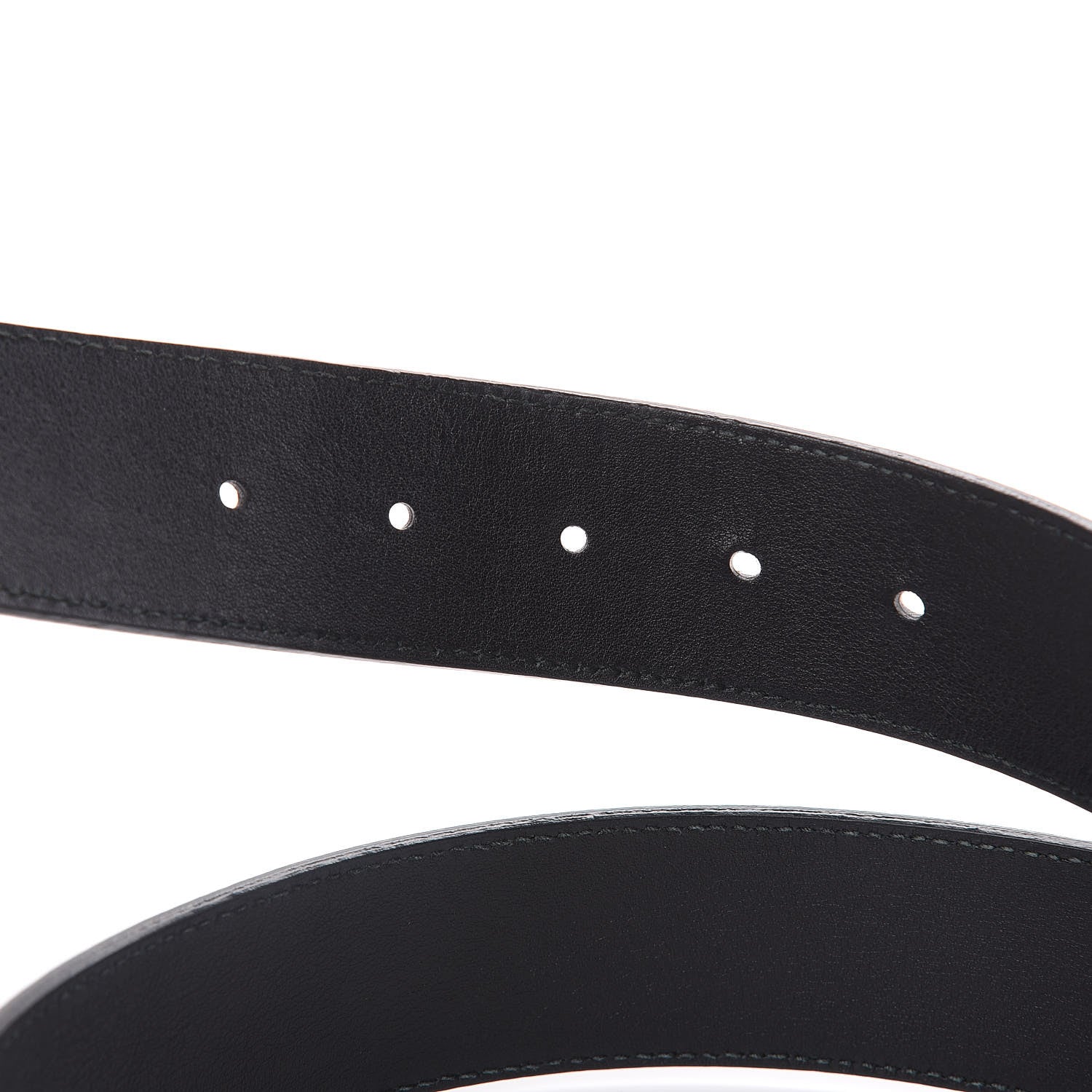 Gucci Textured Dollar Calfskin Nickel Double G 40mm Belt 95 38 Black 5 of 6