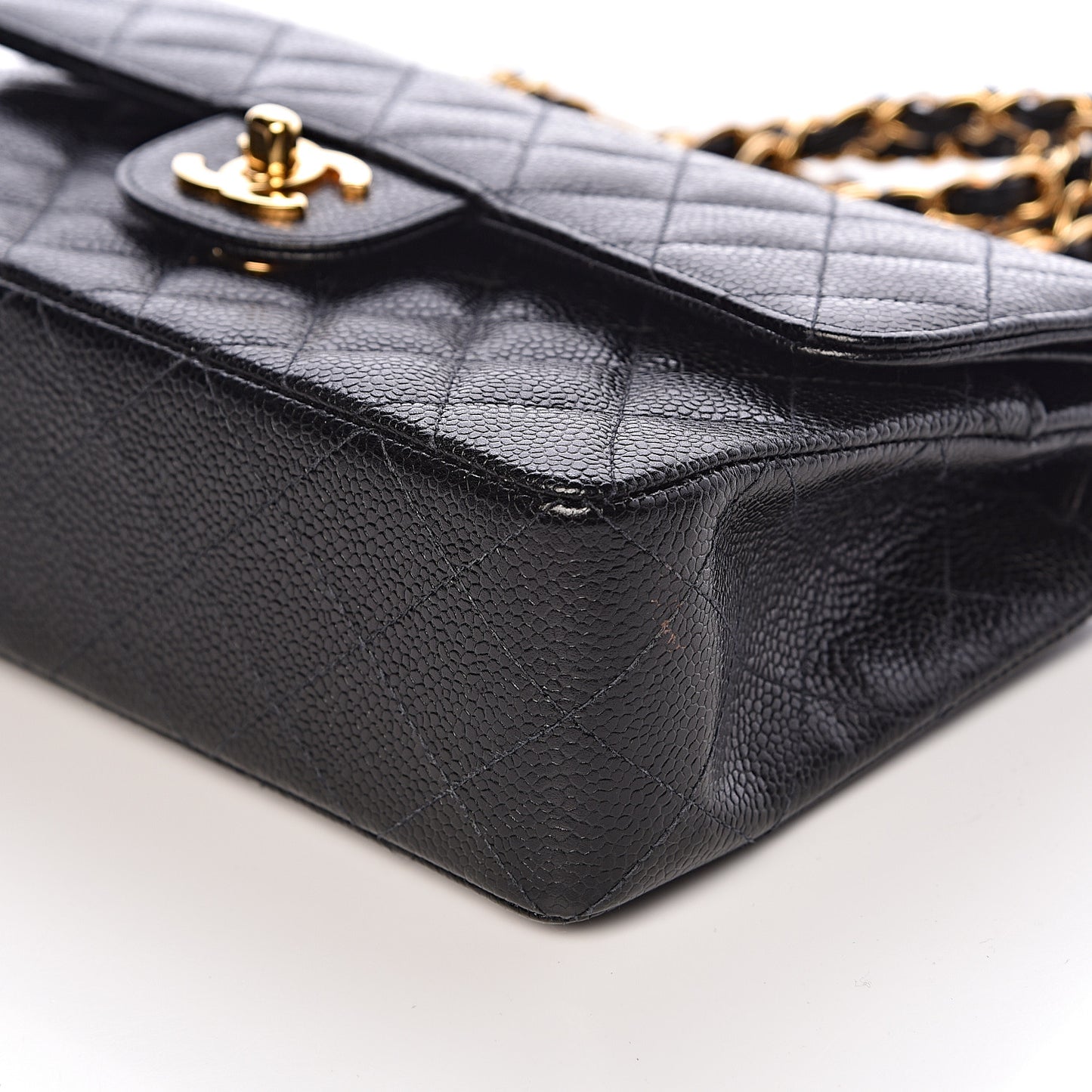 Caviar Quilted Small Double Flap Black