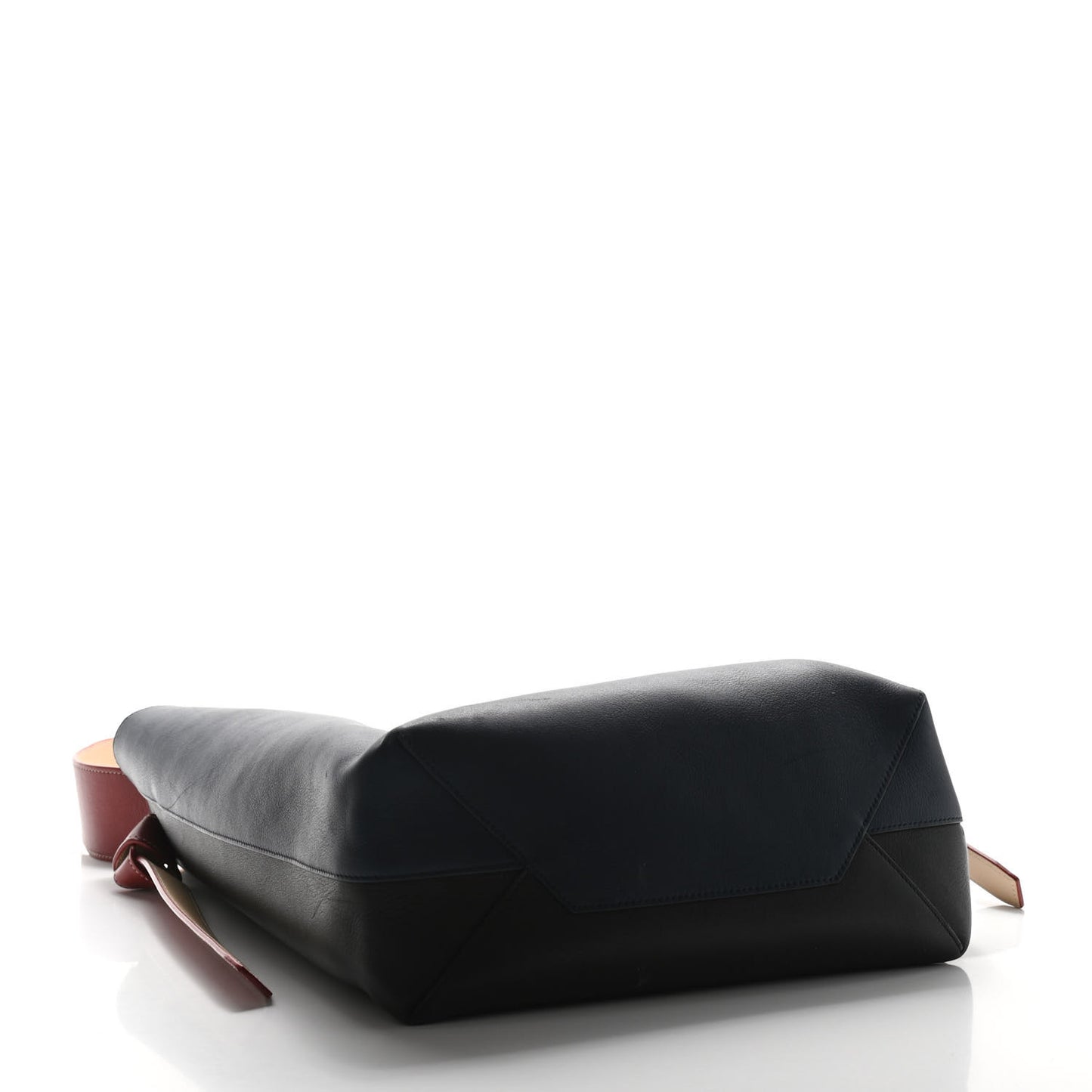 Shiny Smooth Calfskin Small Twisted Cabas Navy Black